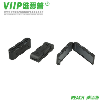 أسود F9 Flat Ferrite Core ، معتمد من ROHS بحلقة مغناطيسية من الفريت للكابل