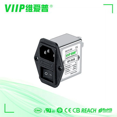 94v-0 IEC320 Socket Power Line شركة إمي Filter for Test Equipment صمام واحد